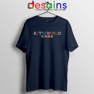 Tshirt Navy Astroworld Travis Scott Art Color Album Merch