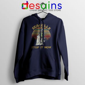 Hoodie Navy Seagulls Stop it Now Star Wars Movie Merch Yoda