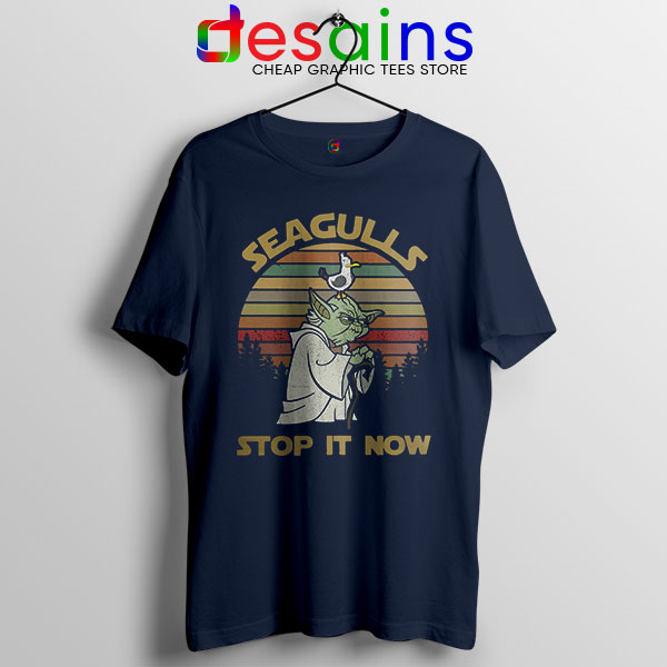 Yoda Tshirt Navy Seagulls Stop it Now The Empire Strikes Back