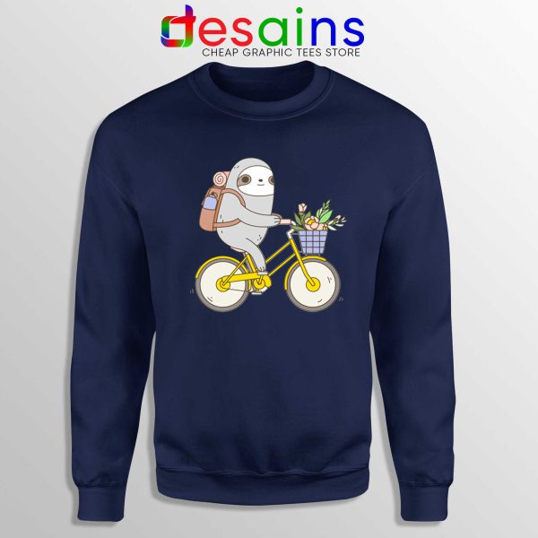 Buy Biking Sloth Cheap Sweatshirt Real Life Sloth Navy Blue