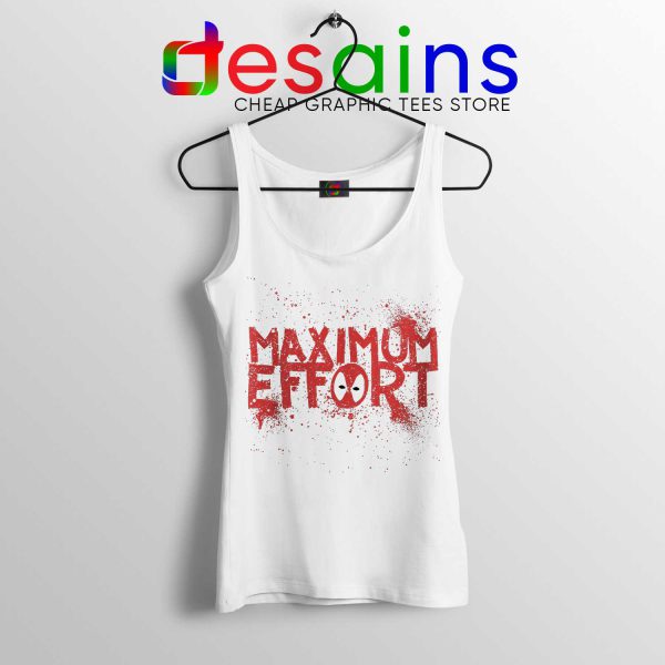 Cheap Tank Top Deadpool Maximum Effort Size S-3XL White