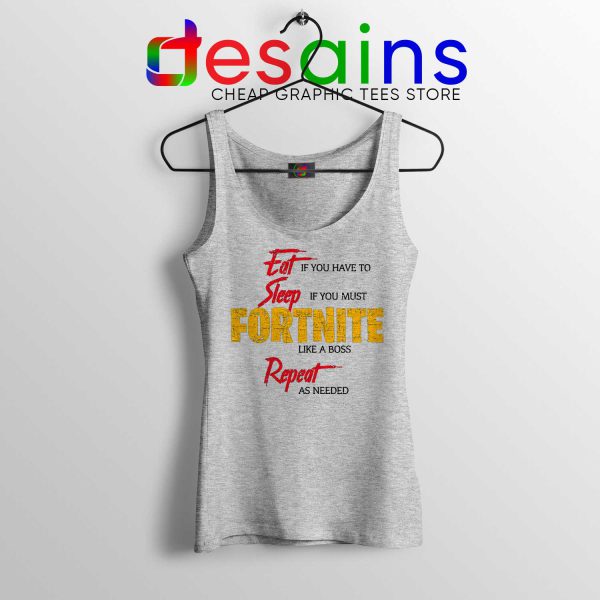 Cheap Tank Top Eat Sleep Fortnite Repeat Sport Grey