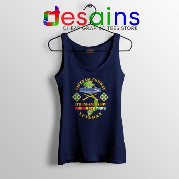 Cheap Tank Top Vietnam Combat Infantry IV Veterans Day Tank Top Navy Blue