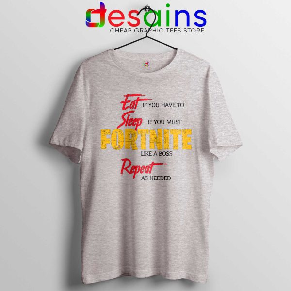 Cheap Tshirt Eat Sleep Fortnite Repeat Tee Shirts Sport Grey