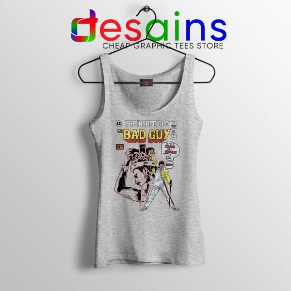 Freddie Mercury Queen Tank Top Mr Bad Guy Sport Grey