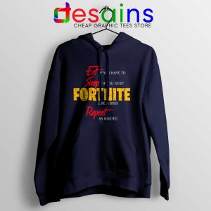 Hoodie Eat Sleep Fortnite Repeat Cheap Hoodies Navy Blue