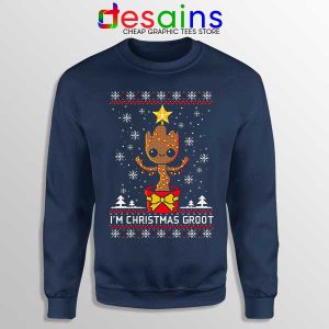 Sweatshirt Navy Christmas Groot Ugly Guardians of the Galaxy