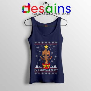 Tank Top Navy Christmas Groot Ugly Superhero Marvel