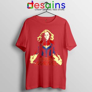 The Marvels Tshirt Red Captain Marvel Movie Brie Larson Comic