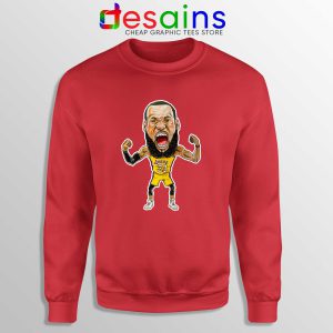 Best Lakers James Sweatshirt LeBron James Crewneck Size S-3XL RED