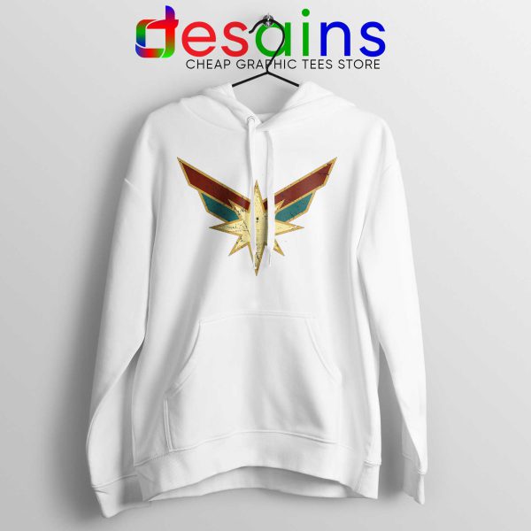 Buy Hoodie Captain Marvel Seal Costume Logo White Hoodies