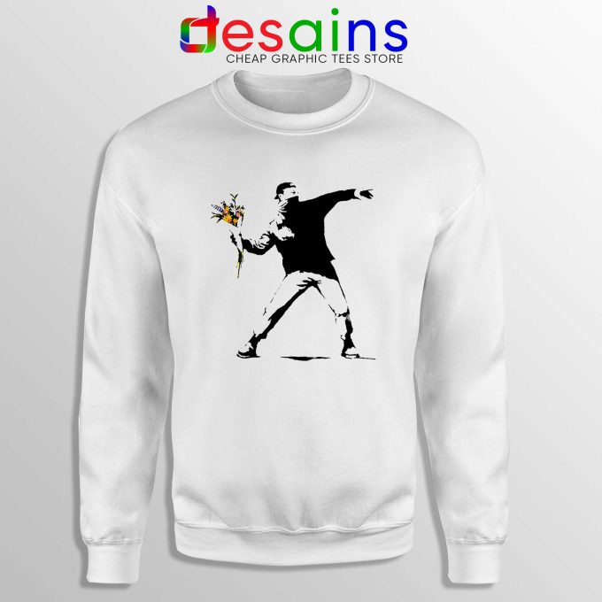 Buy Sweatshirt Banksy Flower Political Protest Graffiti Thrower Stencil