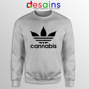 Buy Sweatshirt Cannabis Leaf Adidas Crewneck Funny Adidas Size S-3XL