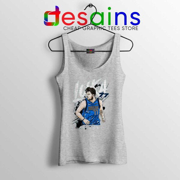 Buy Tank Top Luka Doncic Dallas Mavericks Poster Sport Grey Tank Tops