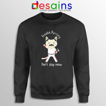 Cheap Sweatshirt Cute Cat Freddie Mercury Crewneck Don't Stop Meow!