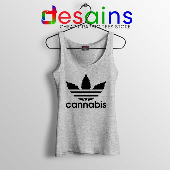 Tank Top Cannabis Leaf Adidas Funny Parody Seeds USA