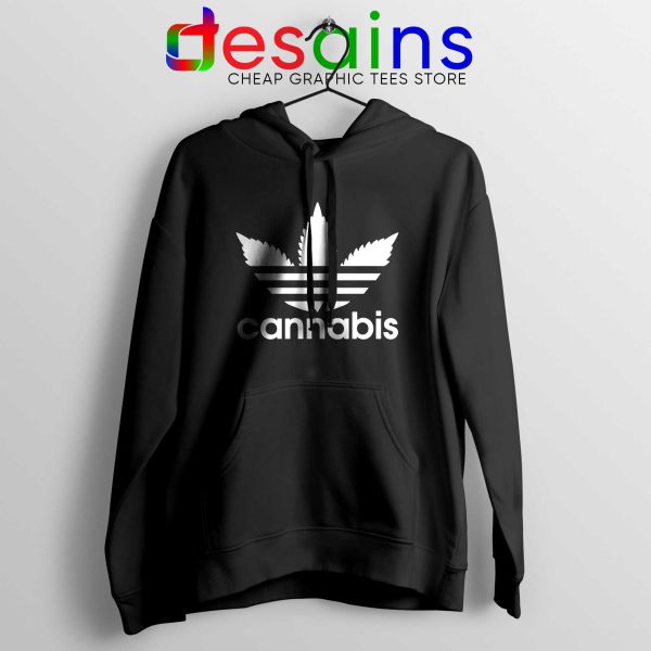 Hoodie Cannabis Leaf Adidas Cheap Hoodies Funny Parody Black