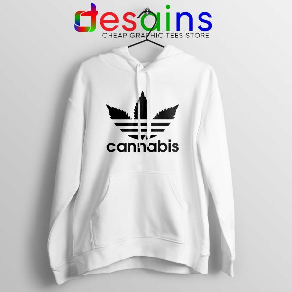 Hoodie Cannabis Leaf Adidas Cheap Hoodies Funny Parody White