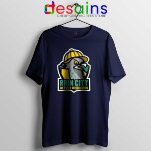 Rain City Bitch Pigeons Tee Shirt Navy Blue Unofficial Seattle Expansion