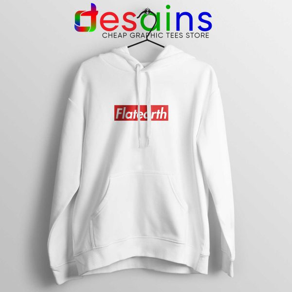 Flat Earth Hoodie Funny Supreme Logo White Hoodies