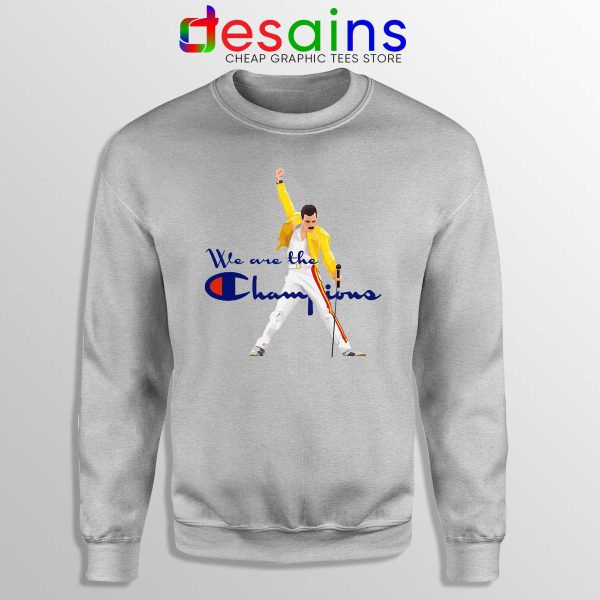 Sweatshirt Freddie Champion Crewneck We are the Champion Queen Sport Grey