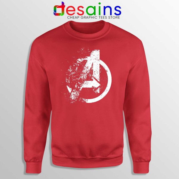 Sweatshirt Logo Avengers Endgame Distressed Crewneck Red Marvel