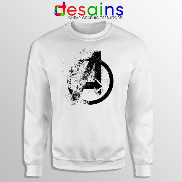 Sweatshirt Logo Avengers Endgame Distressed Crewneck White Marvel