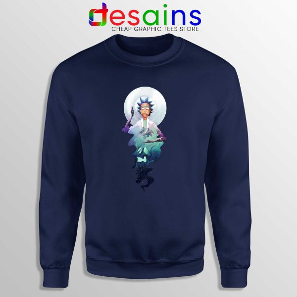 Sweatshirt Rick and Morty Magic Adult Swim Sweater S-3XL Navy Blue