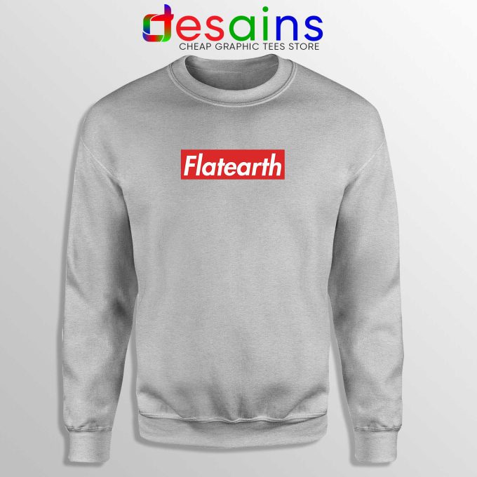 Sweatshirt Flat Earth Crewneck Supreme Logo Sport Grey Sweater