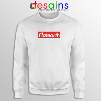 Sweatshirt Flat Earth Crewneck Supreme Logo White Sweater