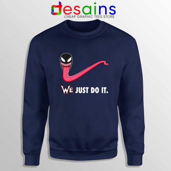 Sweatshirt Venom WE Just Do It Sweater Marvel Nike Parody Navy Blue