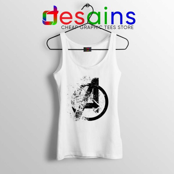 Tank Top Logo Avengers Endgame Distressed Tank Tops White