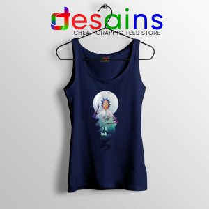 Tank Top Rick and Morty Magic Adult Swim Cheap Tank Tops Navy Blue Tank Top