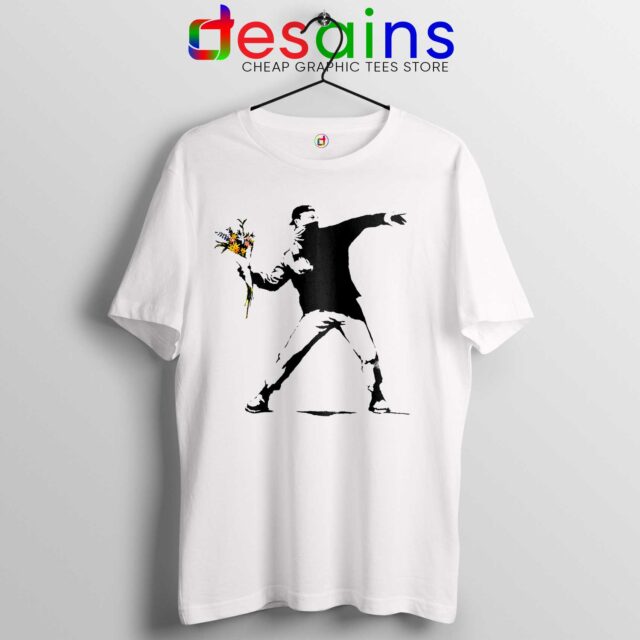 Tee Shirt Banksy Flower Political Protest Graffiti Art