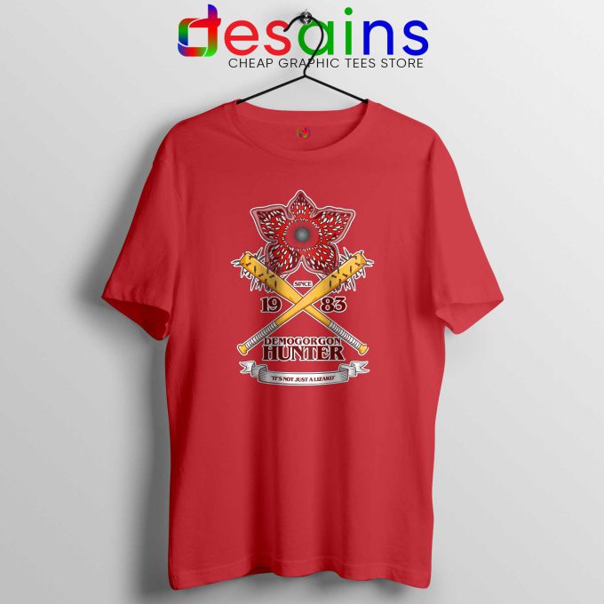 Tee Shirt Stranger Things Season 3 Demogorgon Hunter Red Tshirt