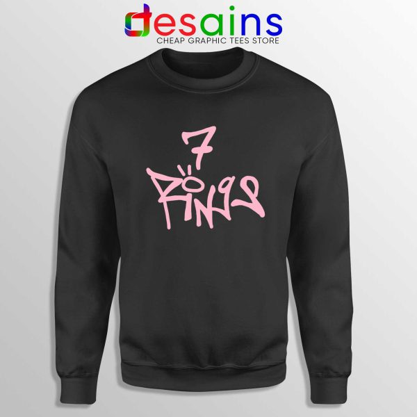 Buy Sweatshirt Ariana Grande 7 Rings Thank U, Next (2019) Crewneck Black