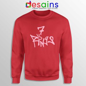 Buy Sweatshirt Ariana Grande 7 Rings Thank U, Next (2019) Crewneck Red