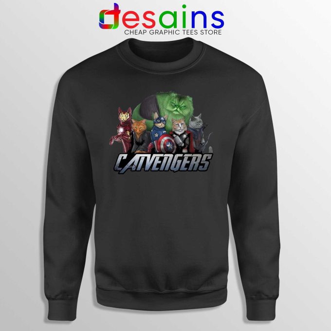 Buy Sweatshirt Cat Avengers Endgame Crewneck Sweater Marvel Black