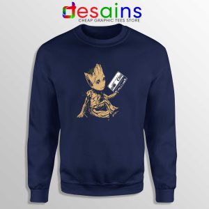 Buy Sweatshirt Groot Guardians Of The Galaxy Crewneck Navy Blue