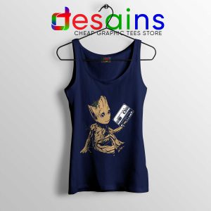 Cheap Tank Top Groot Guardians Of The Galaxy Tank Tops Navy Blue