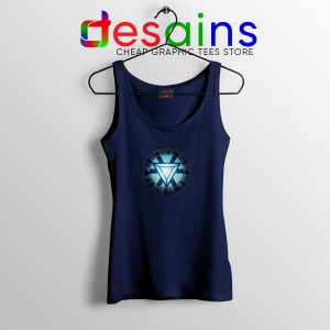 Cheap Tank Top New Heart Iron Man Avengers Endgame Navy Blue