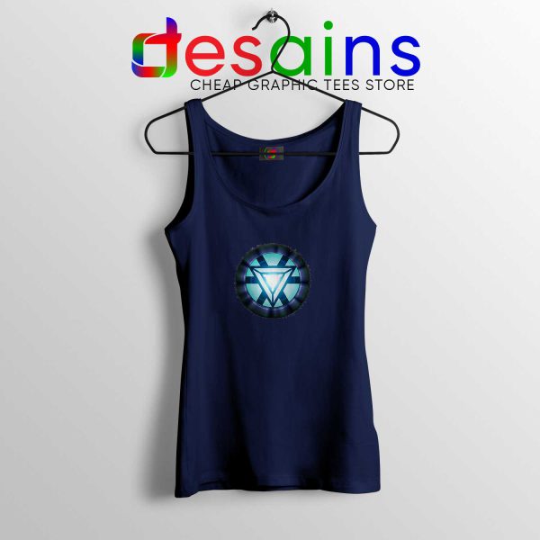 Cheap Tank Top New Heart Iron Man Avengers Endgame Navy Blue