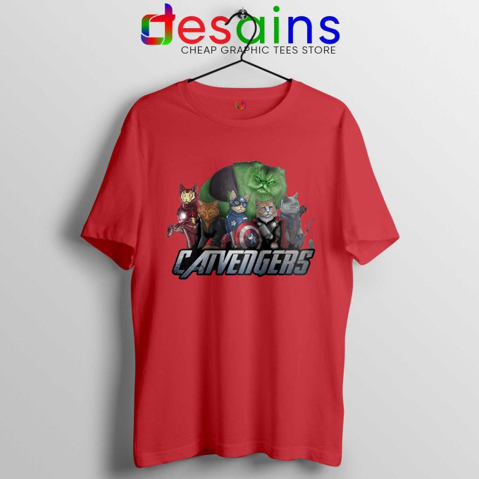 Tee Shirt Cat Avengers Endgame Tshirt Marvel Avengers Merch Red