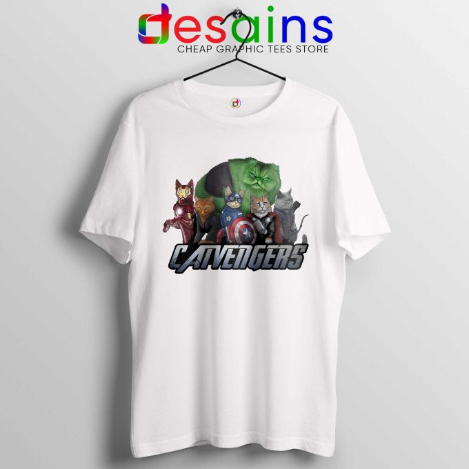 Tee Shirt Cat Avengers Endgame Tshirt Marvel Avengers Merch White
