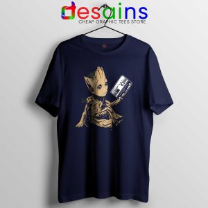 Tee Shirt Groot Guardians Of The Galaxy Cheap Tshirt Navy Blue