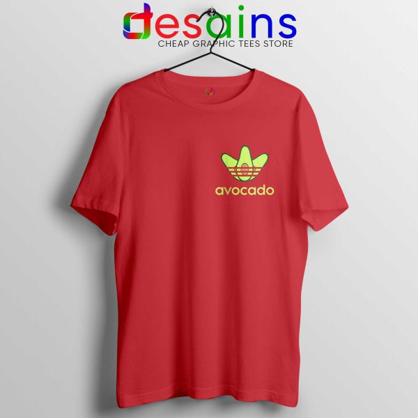 Avocado Adidas Pocket Style Tee Shirt Red Funny Avocado