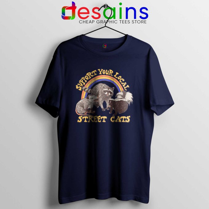Buy Street Cats Tee Shirt Navy Blue Support Your Local Street