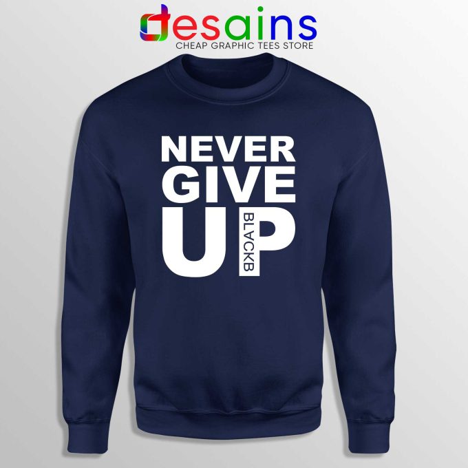 Buy Sweatshirt Never Give Up Mohamed Salah Crewneck Sweater Navy Blue