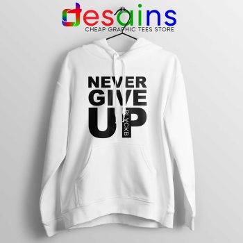 Cheap Hoodie Never Give Up Mohamed Salah Hoodies White