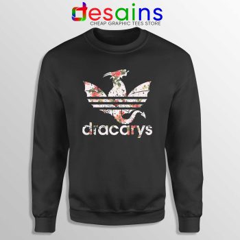 Cheap Sweatshirt Dracarys Dragon Flowers Sweater Adidas Three Stripes